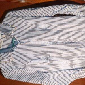 Beautiful By Lawrence Zorin Women's Button Down Blue Striped Shirt. Sz S